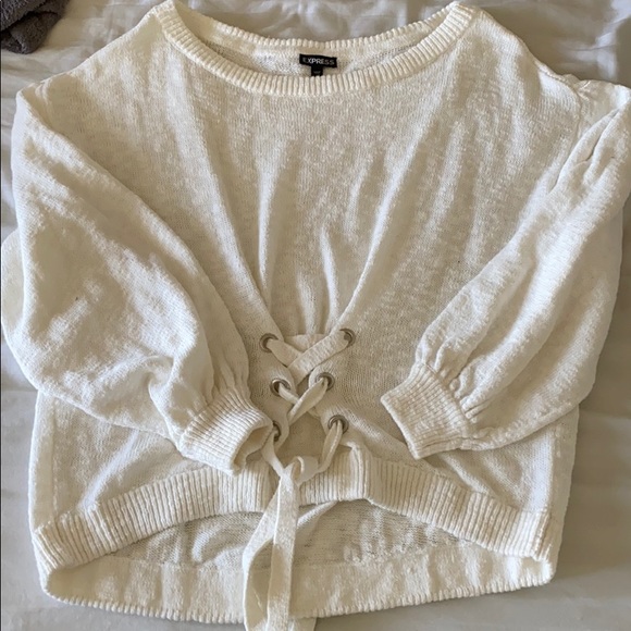 Express Sweaters - White Express Sweater
